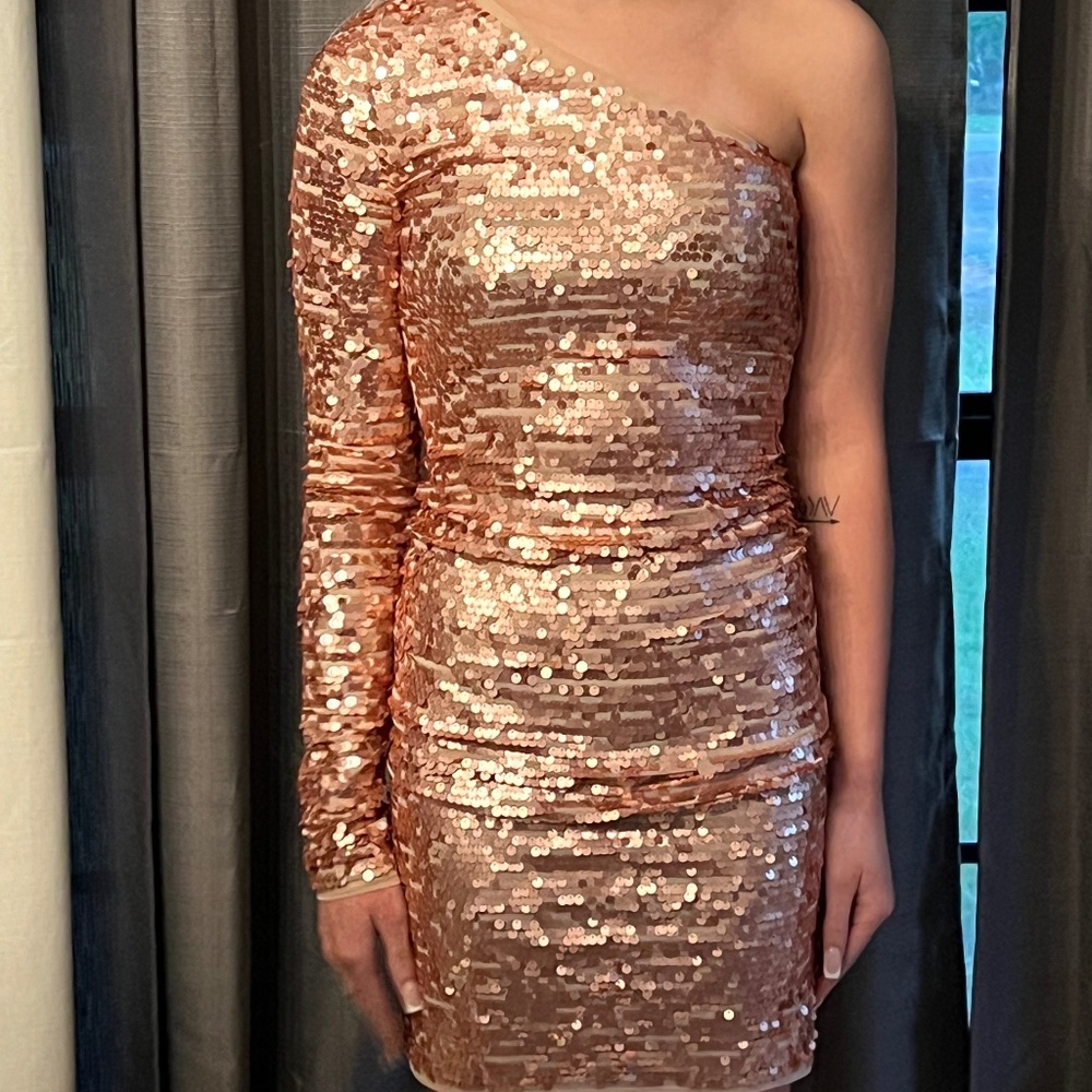 Copper sequins party dress